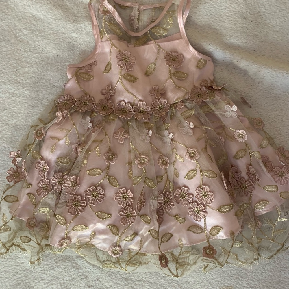pink and gold dress